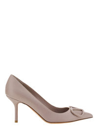 VLogo Signature Embellishment Calfskin Pump - Poudre