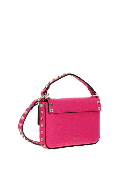 Rockstud Grainy Calfskin Pouch - Pink PP