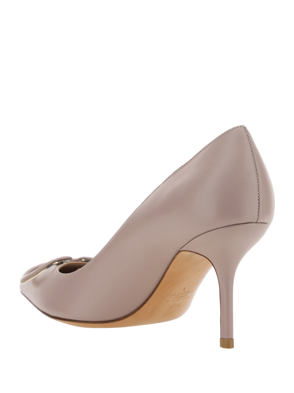VLogo Signature Embellishment Calfskin Pump - Poudre
