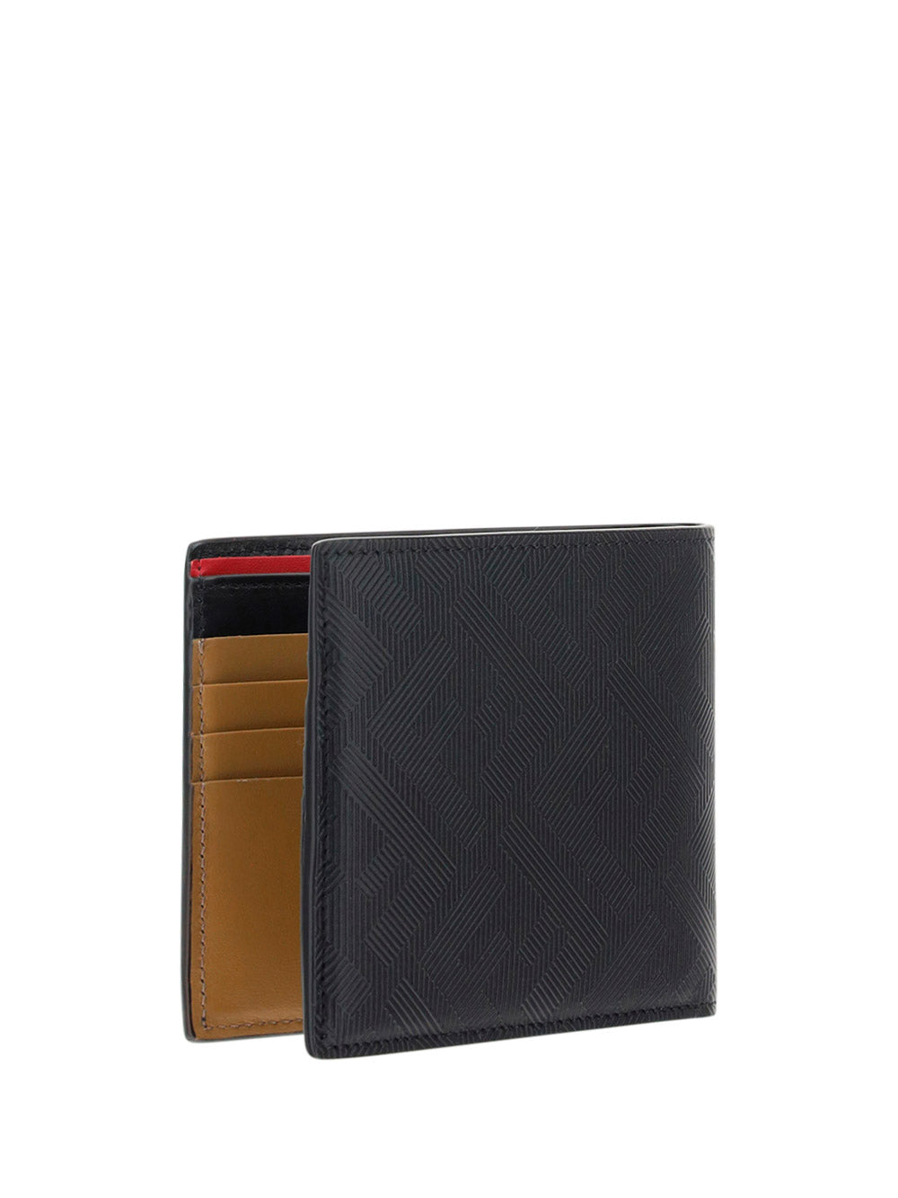 Bi-fold Wallet - Black/Red/Beige