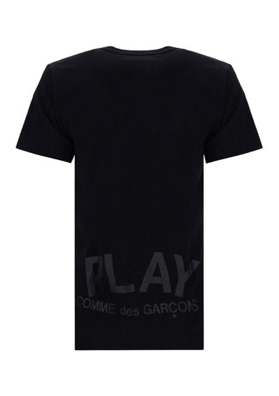 Tonal Heart Print T-shirt - Black.