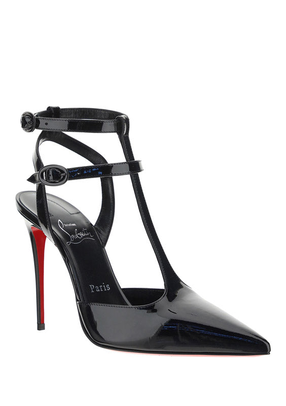 Maravilla T-Strap 100 Patent Pump - Black
