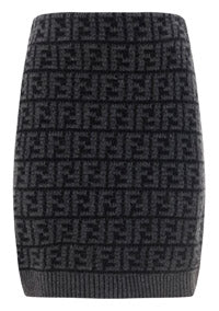 Crocheted Cashmere Skirt - Black
