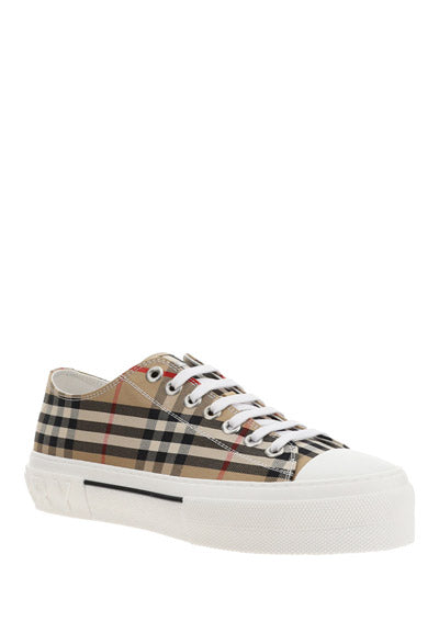Vintage Check Cotton Sneakers