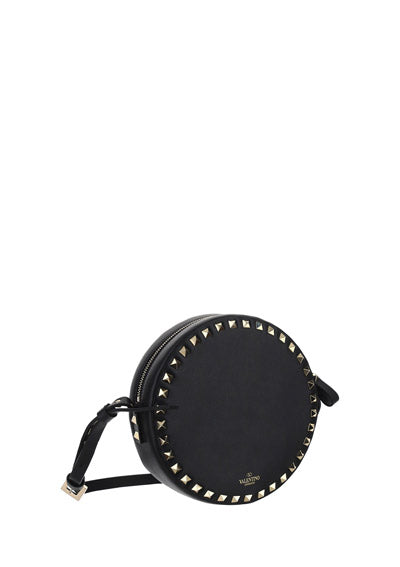 Rockstud Round Shoulder Bag - Black