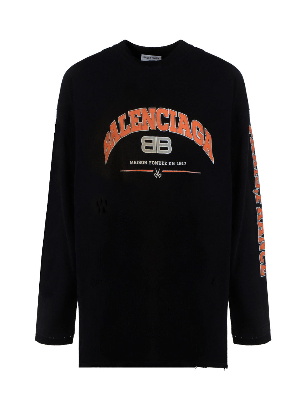 Maison Balenciaga Long Sleeve T-Shirt Oversized - Black