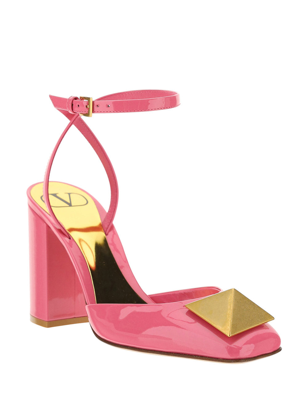 One Stud Pump in Patent Leather 90mm - Pink