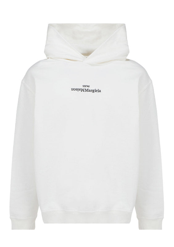 Reverse Logo Hoodie - White