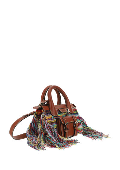 Edith Mini Bag in Recycled Cashmere Knit & Buffalo Leather - Multicolor