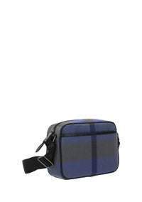 Check Cotton Crossbody Bag - Oceanic Blue