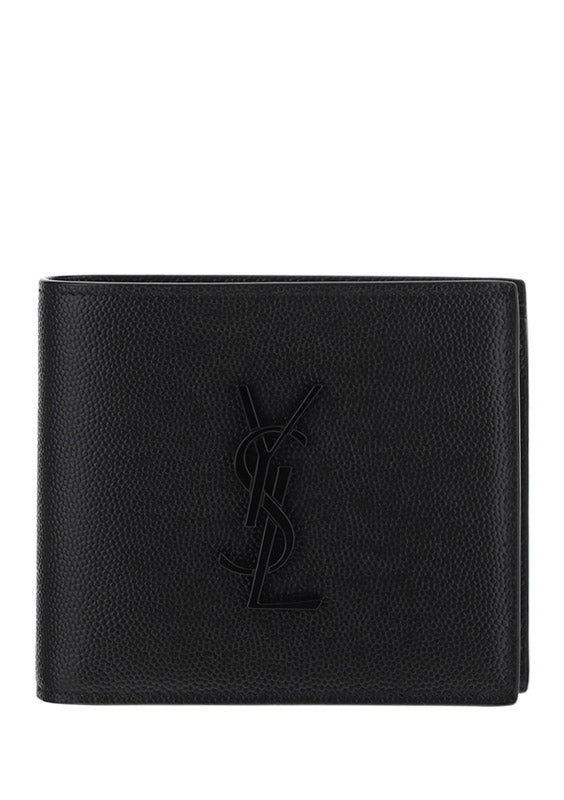Monogram East/West Wallet With Coin Purse In Grain de Poudre Embossed Leather - Black