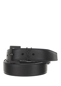 Monogram Belt In Smooth Leather - Black