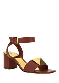One Stud Sandal in Calfskin With Maxi Stud - Gingerbread
