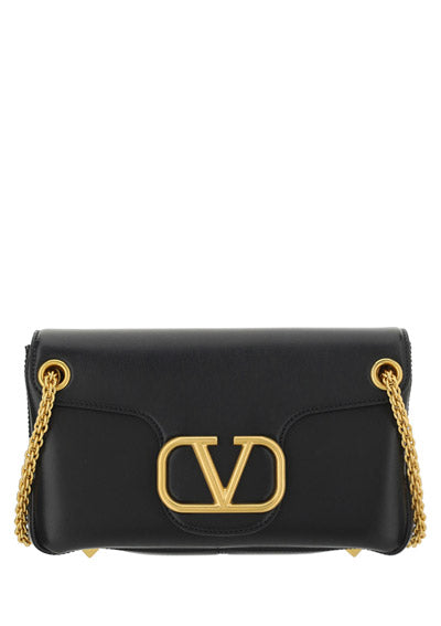 Stud Sign Nappa Shoulder Bag - Black