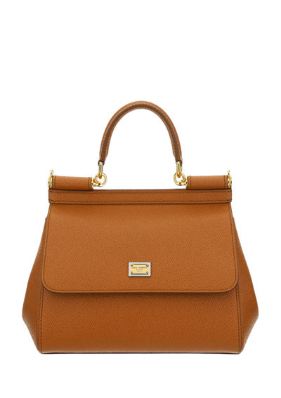 Small Sicily Bag In Dauphine Calfskin - Brown
