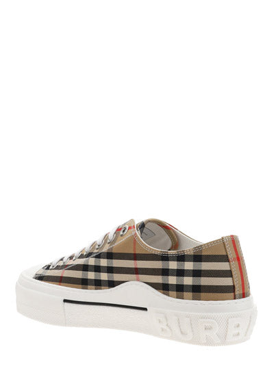 Vintage Check Cotton Sneakers