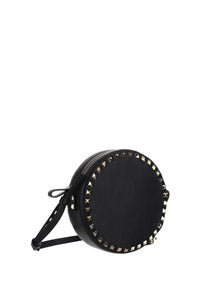 Rockstud Round Shoulder Bag - Black