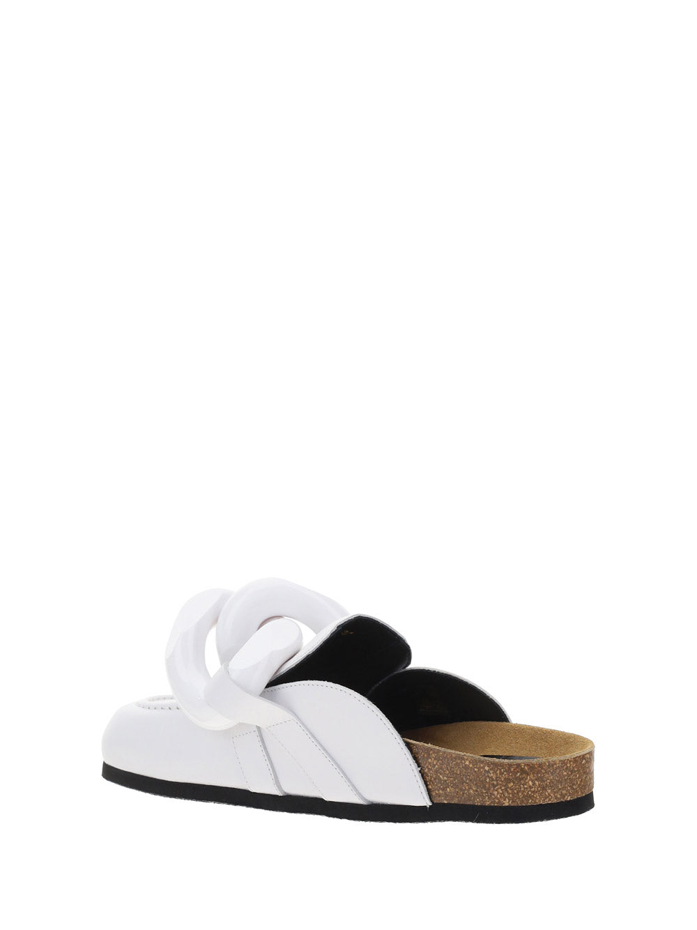 Chain Loafer Mules - White