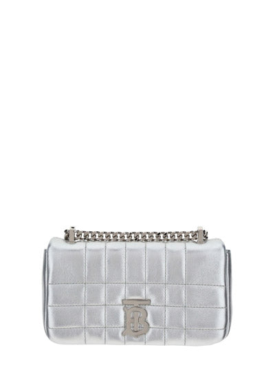 Quilted Metallic Leather Mini Lola Bag - Silver