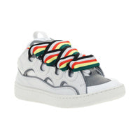 Leather Curb Sneakers - White
