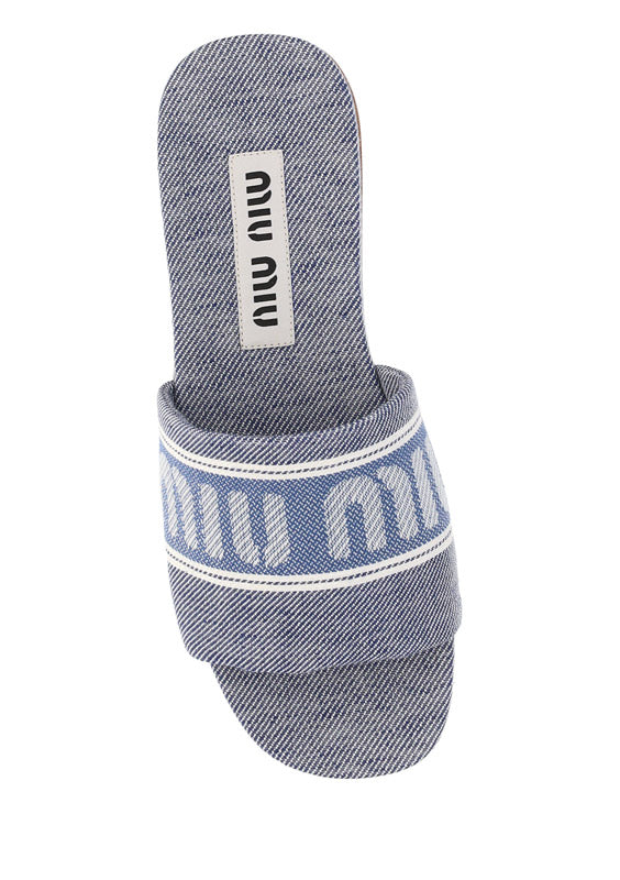 Logo-Jacquard Denim Sandals