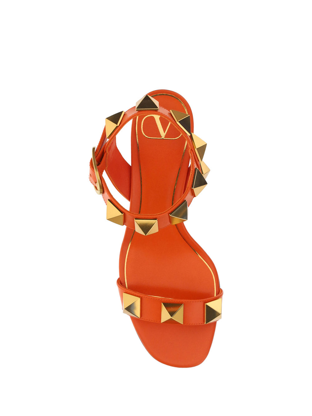 Roman Stud Calfskin Sandal 60MM - Orange