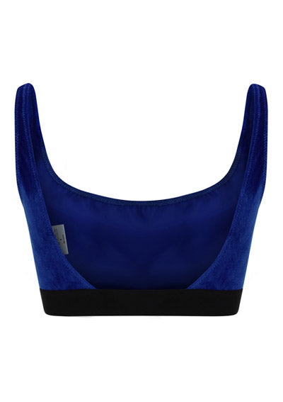 Stretch Velvet Bralette - Yves Blue