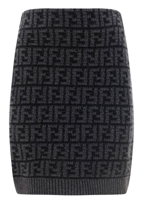 Crocheted Cashmere Skirt - Black