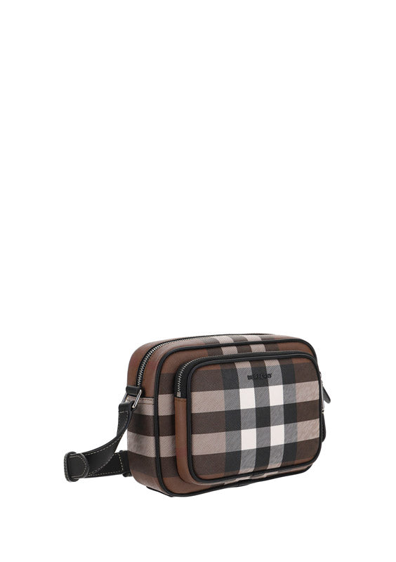 Bio-Based Check Crossbody Bag - Dark Birch Brown