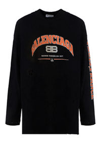 Maison Balenciaga Long Sleeve T-Shirt Oversized - Black