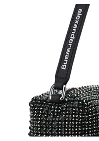 Heiress Medium Pouch Bag in Rhinestone Mesh