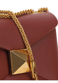 One Stud Nappa Bag With Chain - Gingerbread