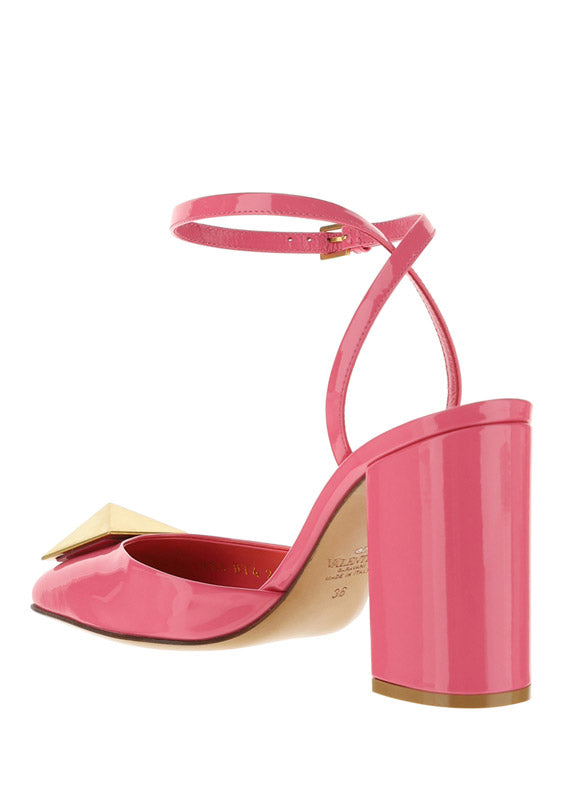 One Stud Pump in Patent Leather 90mm - Pink