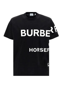 Horseferry Print Cotton Oversized T-shirt - Black