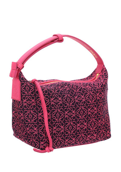 Small Cubi bag in Anagram Jacquard and Calfskin - Pink