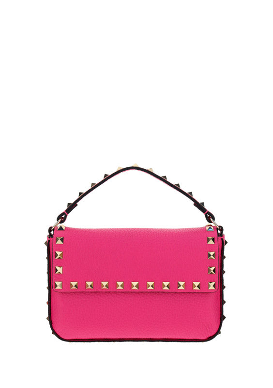 Rockstud Grainy Calfskin Pouch - Pink PP