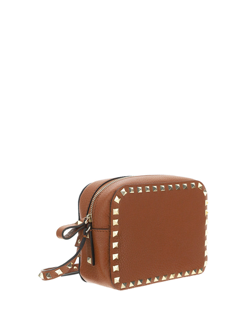 Small Rockstud Calfskin Crossbody Bad - Tan.