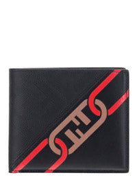 Bi-fold Wallet - Black/Red/Beige