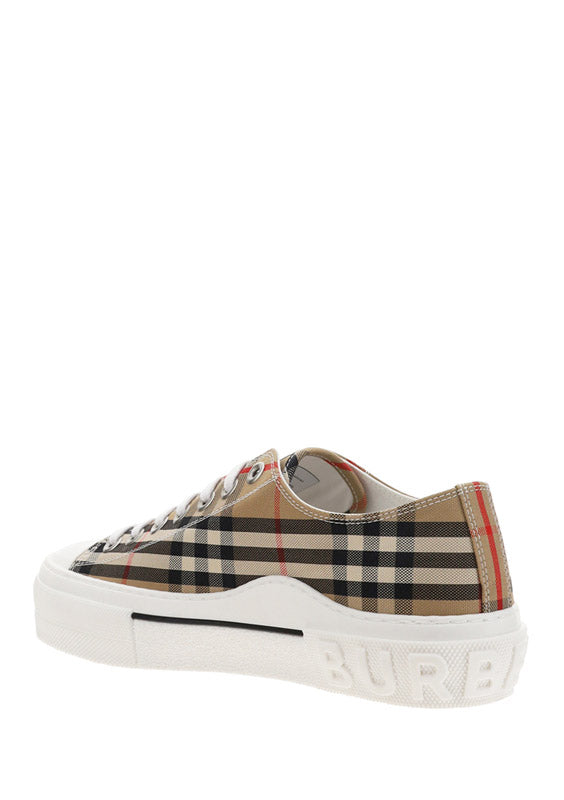 Vintage Check Cotton Sneakers
