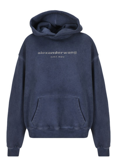 Hotfix Logo Hoodie In Condensed Fleece - Blue
