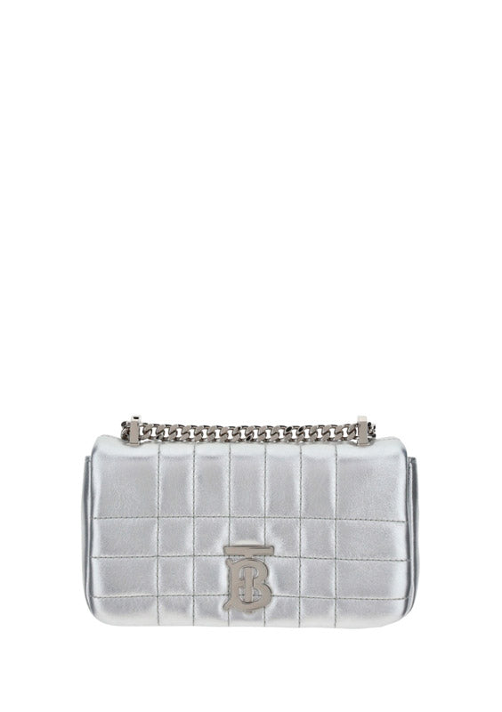 Quilted Metallic Leather Mini Lola Bag - Silver