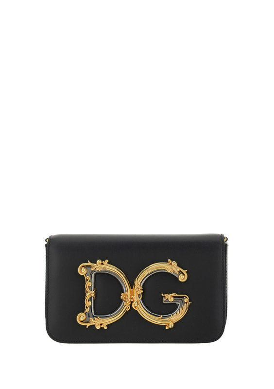 DG Girls Clutch In Calfskin - Black
