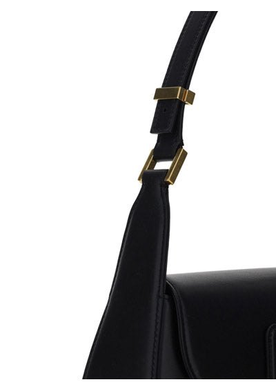 Vlogo Chain Shoulder Bag in Calfskin - Black