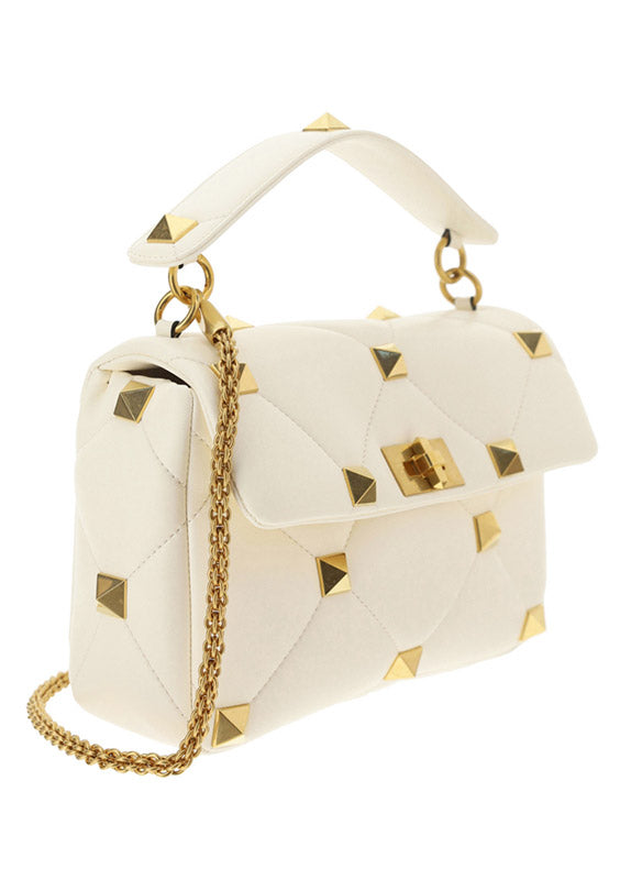 Large Roman Stud The Shoulder Bag - Ivory
