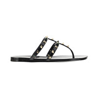 Rockstud Flat Rubber Sandal - Black