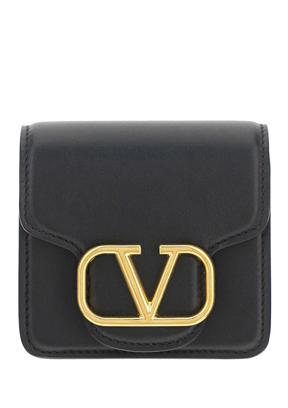 Wallet With Neck Strap - Black