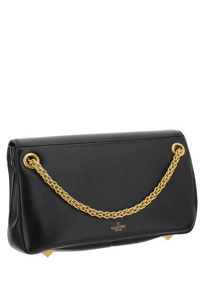 Stud Sign Nappa Shoulder Bag - Black