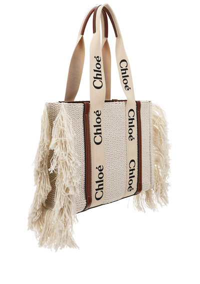 Medium Woody Tote Bag - Off-white