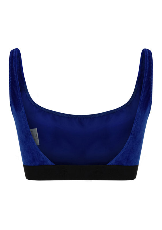 Stretch Velvet Bralette - Yves Blue
