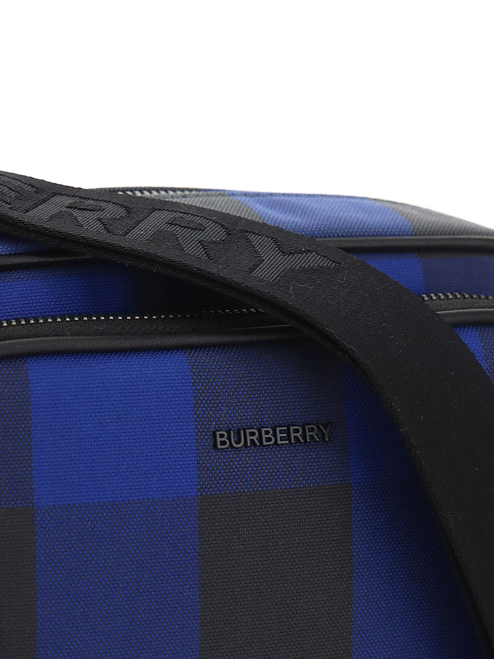 Check Cotton Crossbody Bag - Oceanic Blue